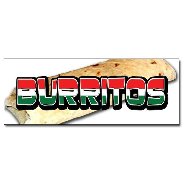 BURRITOS 1 DECAL sticker burrito taco tacos beef supplies stand cart trailer, D-36 Burritos1